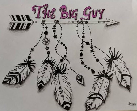Arrow and Feather Pen Sketch | Tribal-Inspired Art by Anisha